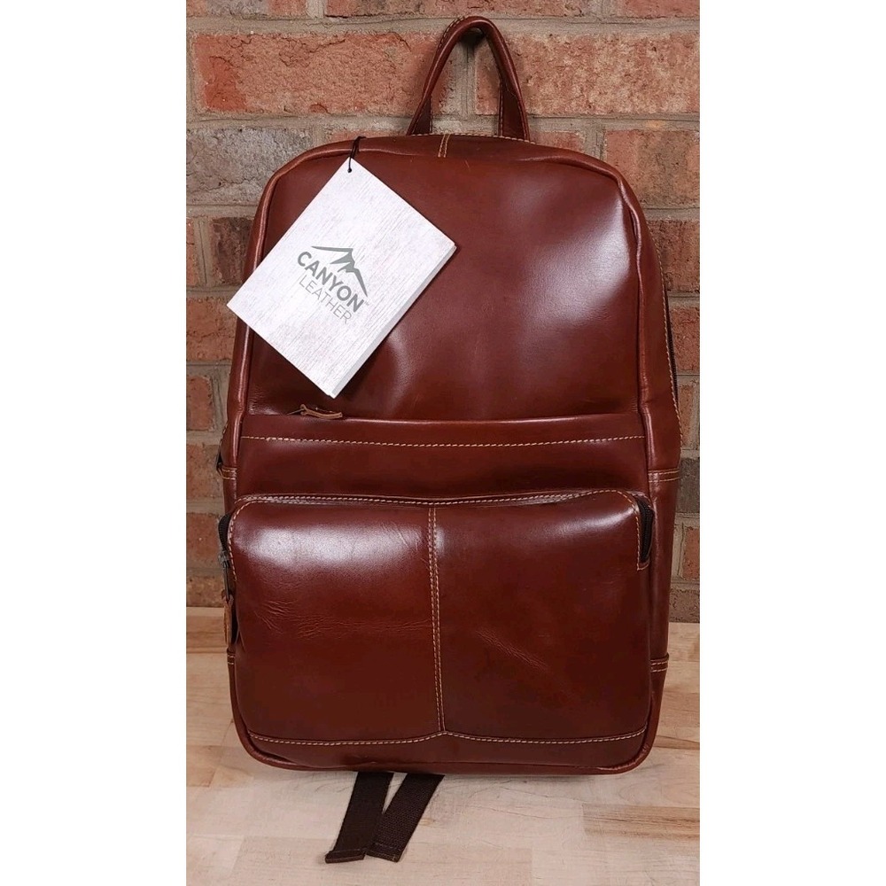 Canyon Outback Kannah Backpack Travel‎ Bag Brown Leather CY-206 NWT